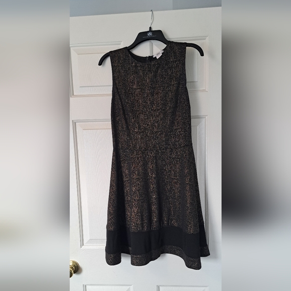 Bar III Women's Black and Gold A-Line Dress - Picture 2 of 6